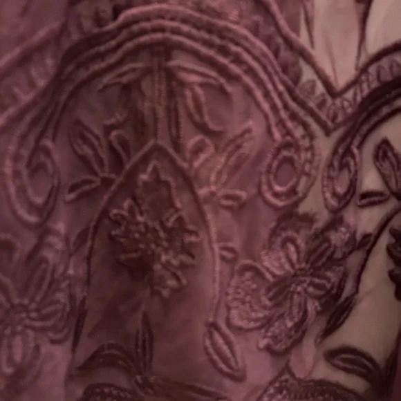 Catherines Rich Purple/ Maroon Sheer Lace kimono cardigan - Picture 9 of 10